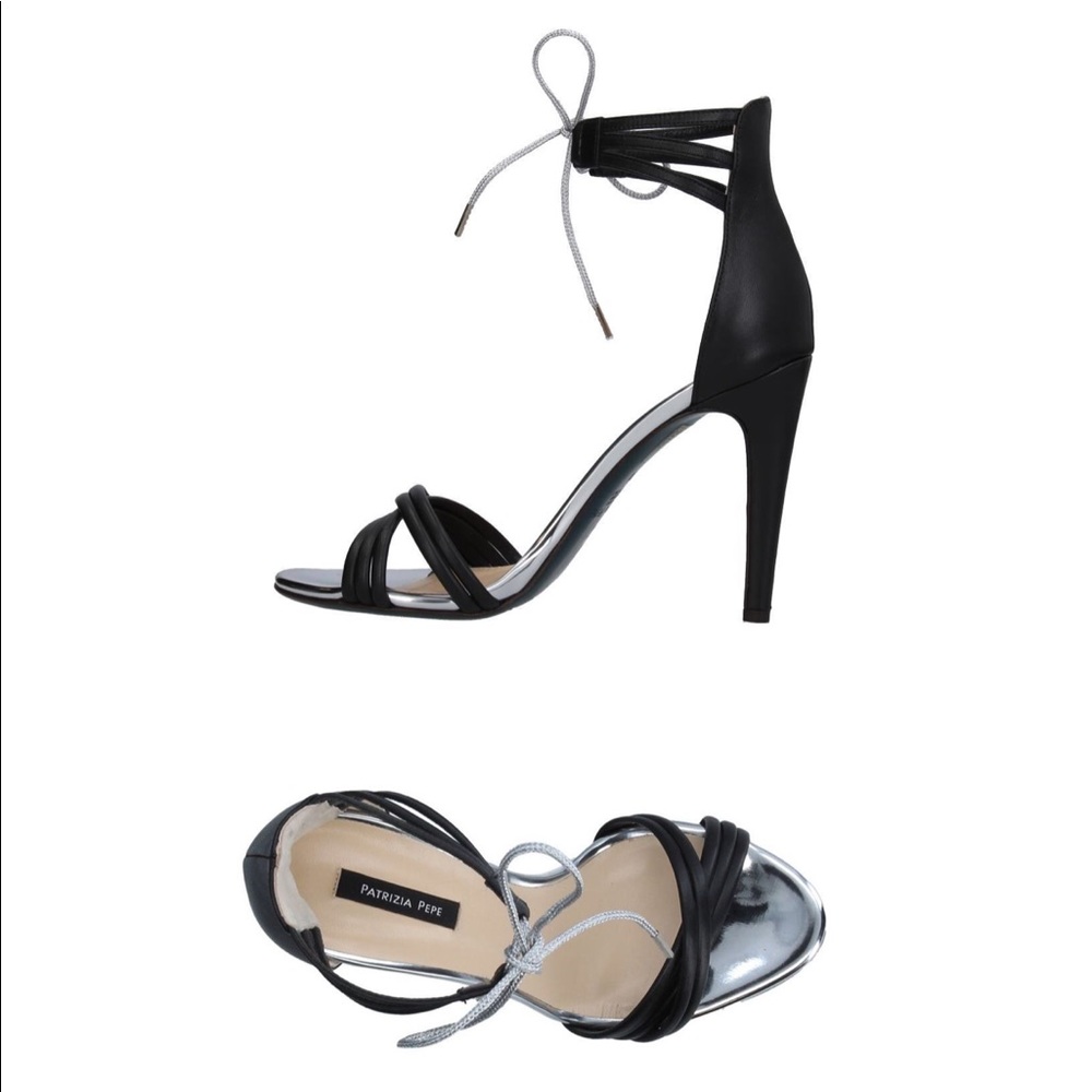 PATRIZIA PEPE BLACK SANDALS, US10.5/EU40.5 BNIB